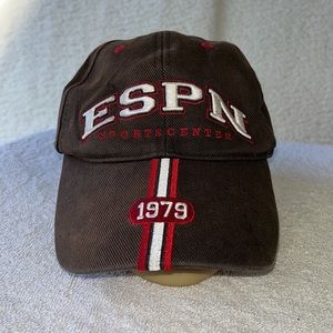 ESPN Sportscenter Strapback Hat Embroidered 1979 Logo Adjustable Brown